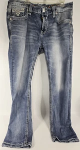 Rock Revival Blue Echter Light Wash Straight Denim Blue Jeans Men's Size 40 - Picture 1 of 14