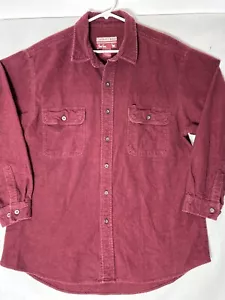 Camicia Caribou Creek Camoscio Spessa Flanella Uomo Xl Manica Lunga 100% Cotone Rosso - Foto 1 di 16