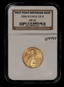 2006-W G$10 1/4 oz Gold American Eagle Burnished West Point - NGC MS 69 - G4440 - Picture 1 of 4