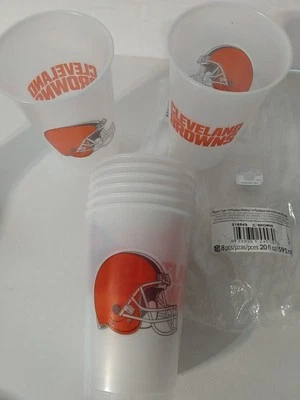 8 Cleveland Browns NFL Pro Football Sports Banquet Party 20 oz. Plastic Cups - Image 1 of 4