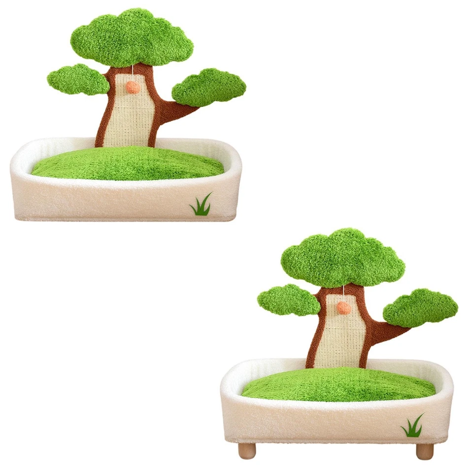 Cat Scratcher with Bed Bonsai Cat Bed Detachable Mat Grind Claw Wear Resistant - Image 1 of 1