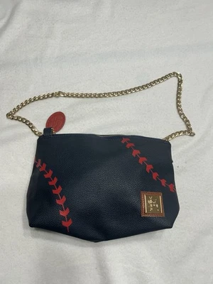 St. Louis Cardinals Purse Navy Gold Chain Red Crossbody Logo Busch Stadium - Image 1 of 4