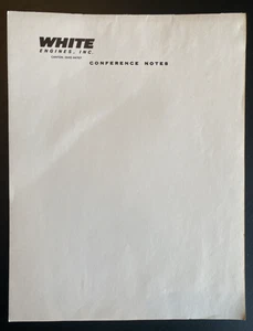 Vintage White Engines, Inc. "Conference Notes" Notizblock Canton, OH ~40 unbenutzte Blätter - Bild 1 von 6