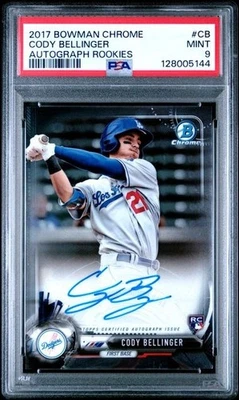 2017 Bowman Chrome Cody Bellinger Rookie Autograph PSA 9 - Image 1 of 2
