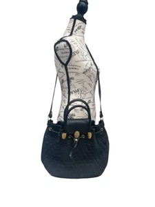 Marino Orlandi Black Quilted Crossbody, Leather Trim, GUC - Picture 1 of 9