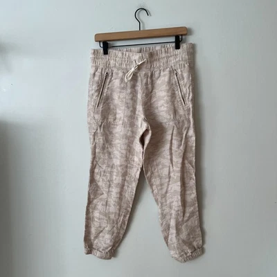 Athleta Cabo Linen Jogger Tan Camo Women's Size 8 Petite - Image 1 of 4