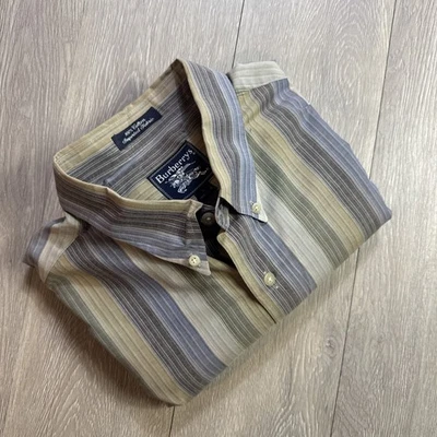 Camisa BURBERRY Hombre Grande L De Colección Años 90 Hecha en EE. UU. Manga Larga Retro Abotonada Foto 1 de 4