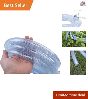 High Pressure Clear PVC Tubing 3/4 Inch ID 25 Feet Flexible Industrial - Image 1 of 4