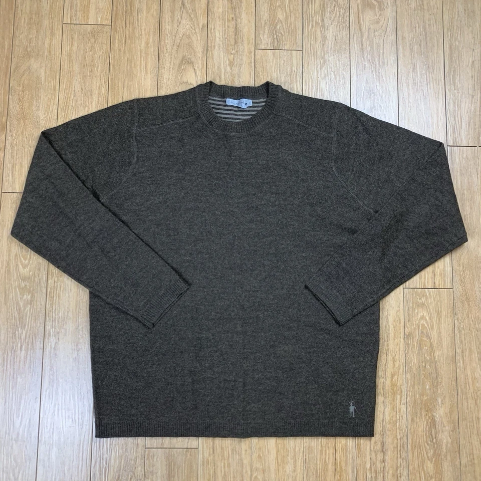 Smartwool Sweater Men L Brown 100% Merino Wool Crew Neck Pullover *READ - Image 1 of 4
