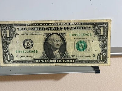 ((ERROR)) 2017 $1 Dollar Bill Offset Printing Error/Wet Ink Transfer Error - Image 1 of 4