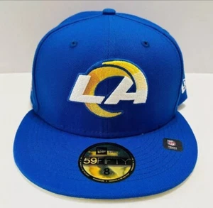 New Era NFL Los Angeles Rams On Field Sideline 59FIFTY Fitted Hat Sz 7 3/4 - Picture 1 of 3
