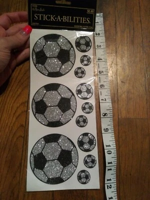 PEGATINAS PEGATINABILIDADES THE PAPER STUDIO Plata Brillo Pelotas de Fútbol Fútbol Fútbol Foto 1 de 4