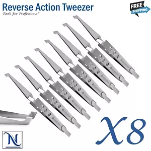 Dental Reverse Action Tweezer Orthodontic Bracket Holding Surgical Forceps X8 - Picture 1 of 2