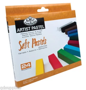 24 Royal Langnickel Soft Artist Pastels Assorted Colours Earthtone Greytones - Picture 1 of 4