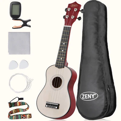 Ukulele Beginner Pack-21 Inch w/Rainbow String Tuner Free Online Lesson Gig Bag - Image 1 of 4
