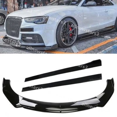 For AUDI A4 A5 A6 Q3 Q7 RS Front Bumper Lip Spoiler Splitter Body Kit+Side Skirt - Image 1 of 4