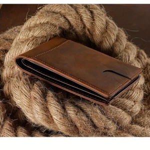 Herren Echtleder Portemonnaie Geldbörse Brieftasche Rfid Sperrung Karte Halter - Picture 1 of 11