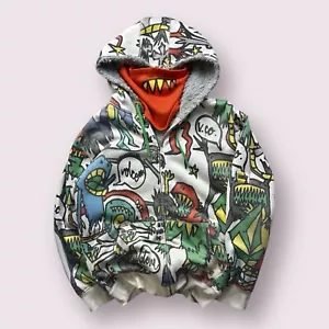 Sudadera con capucha vintage para hombre Volcom Ryan Sheckler Monster AOP skate esquí talla M con máscara - Imagen 1 de 13