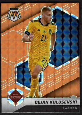 2021-22 Dejan Kulusevski Mosaic World Cup Will To Win Orange Fluorescent #89 - Image 1 of 2