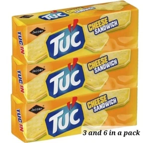Jacob's Tuc Cheese Sandwich Biscuits 150g × 3 & 6 pack Suitable for Vegetarians - Picture 1 of 9