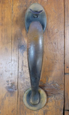 Vintage Thumb Latch Passage Pull Handle Solid Bronze 8.5" Tall Cover