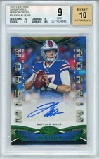 2019 JOSH ALLEN PANINI CERTIFIED SIGNATURES #19 MIRROR GREEN  1/5 BGS 9/10 POP 1