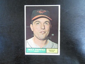 1961 Topps # 295 Milt Pappas Card Baltimore Orioles