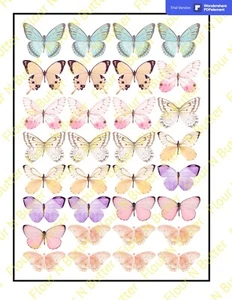 Edible Pre-Cut Wafer Butterfly - Assorted Peach Tone Wafer Butterfly - Picture 1 of 1