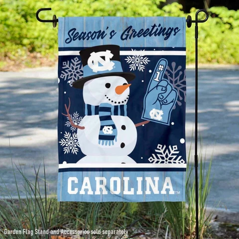 North Carolina Tar Heels Holiday Winter Snow Garden Flag and Yard Banner Cover