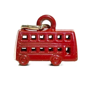 Lindo mini brazalete colgante de metal rojo Londres Inglaterra autobús de dos pisos - Imagen 1 de 10