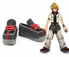 Kingdom Hearts ROXAS Costume Shoes Made Green Red Lace Platform Cosplay Boots