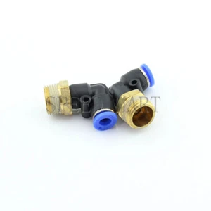 3/8 BSPT hilo macho 90 grados tubo de codo accesorios rápidos neumático 6 mm PL6-03 - Imagen 1 de 4