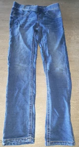girls size 7 blue JEGGINGS STRETCHY PANTS pull on by SO back pockets CUTE - Picture 1 of 2