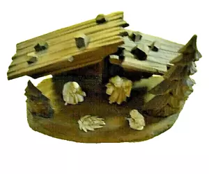 ¿VINTAGE? FIGURA DE PESEBRE DE MADERA HECHA A MANO UNK.MAKER 9" ANCHO X 6 1/4" ALTO - Imagen 1 de 8