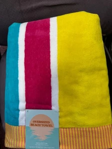 OVERSIZED BEACH TOWEL 100% COTTON 40 IN X 72 IN NEW - Picture 1 of 4