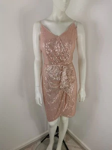 Grace Karin Blush Pink Sequin Strappy Mini Dress Size Large - Picture 1 of 11