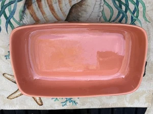 Haeger Vintage Rectangular Ceramic Casserole Dish Coral Orange 11in x 7in x 2.25 - Picture 1 of 7