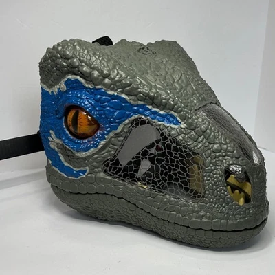 Jurassic World 2017 Roar Mask Blue Velociraptor Dinosaur Kids Costume Prop - Image 1 of 4
