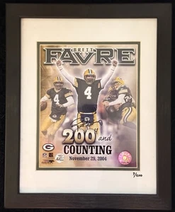 Mariscal de campo autografiado Brett Favre Green Bay Packers, enmarcado numerado 7/200 - Imagen 1 de 6