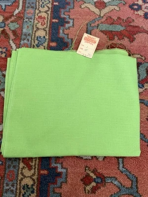 VTG 60s 70s Lime Green Cotton Fabric - 45” Wide - 1 Yard MCM - Image 1 of 4