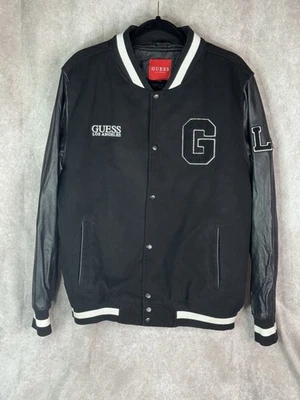 Guess Men’s Varsity Letterman Bomber Jacket Size L - Image 1 of 4