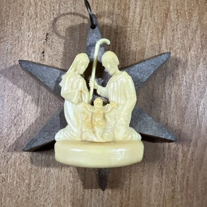 Vintage Krippe Anhänger Ornament Made in Italy Krippenszene - Bild 1 von 5