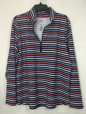 Pulôver St John Bay clássico quarto de zíper macio e confortável terry francês manga longa - Imagem 1 de 4