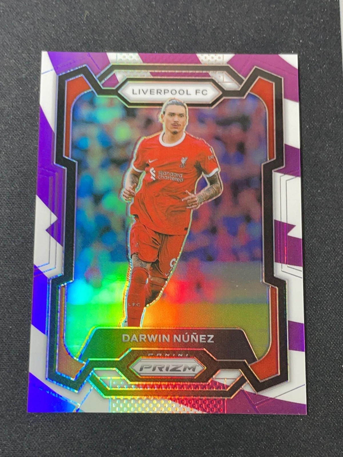 2023-24 Panini Prizm EPL Purple White Stripes 55/92 DARWIN NUNEZ Liverpool cz