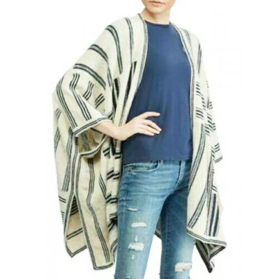 Polo Ralph Lauren Lino Envolvente Poncho Índigo Patchwork Cárdigan Suéter Chaqueta Foto 1 de 2