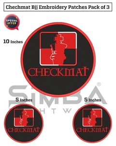 BJJ Checkmat Embroidery Patch Jiujitsu Gi Patches Checkmat BJJ Kimono Patches - Picture 1 of 8