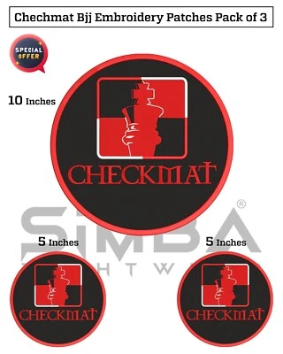 BJJ Checkmat Embroidery Patch Jiujitsu Gi Patches Checkmat BJJ Kimono Patches - Image 1 of 4