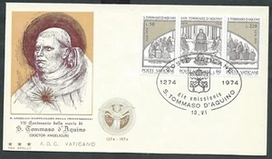 1974 VATICANO FDC TRE STELLE S. TOMMASO D'AQUINO NO TIMBRO ARRIVO - H3 - Picture 1 of 1