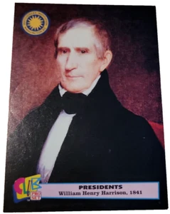 1992 Club Pro Set Presidents #9 William Henry Harrison Trading Card (G6 - Picture 1 of 2