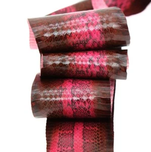 Genuine Snake Leather Hide Belly Snakeskin Craft Supply Glossy Two-tone Burgundy - Picture 1 of 5